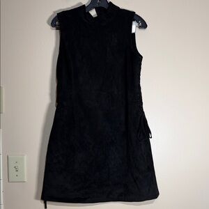 Miss Me Black Suede look Sleeveless Mini Dress